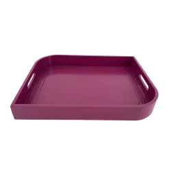 Decoratieartikel<Blancheporte Rechthoekig dienblad in hout fuchsia