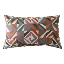 Kussen<Blancheporte Rechthoekig kussen in velours met geometrische print veelkleurig
