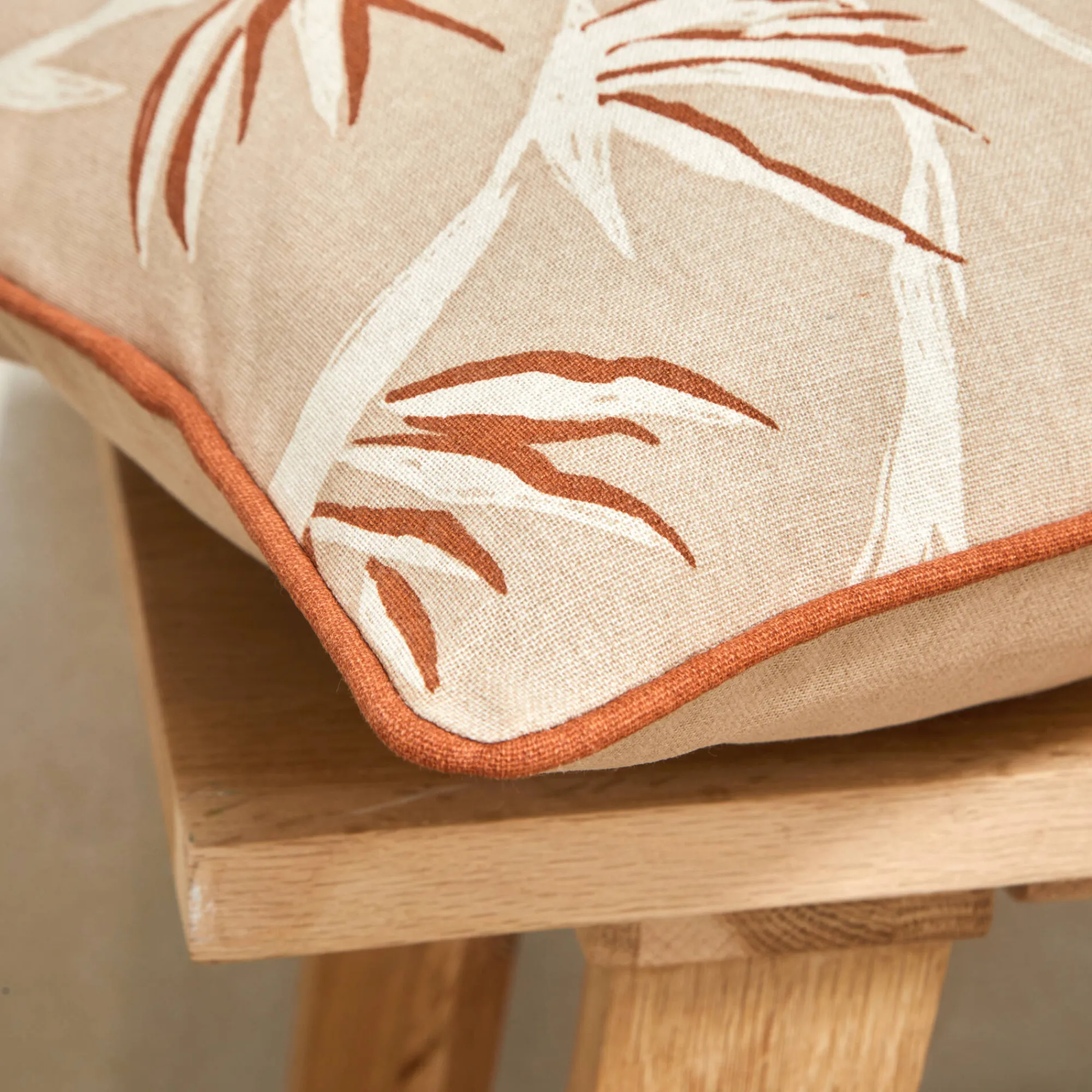 Kussen<Blancheporte Rechthoekig kussen met 'paradijsvogel' print naturel / terracotta