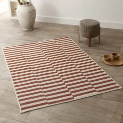 Tapijt<Blancheporte Rechthoekig tapijt met strepen terracotta