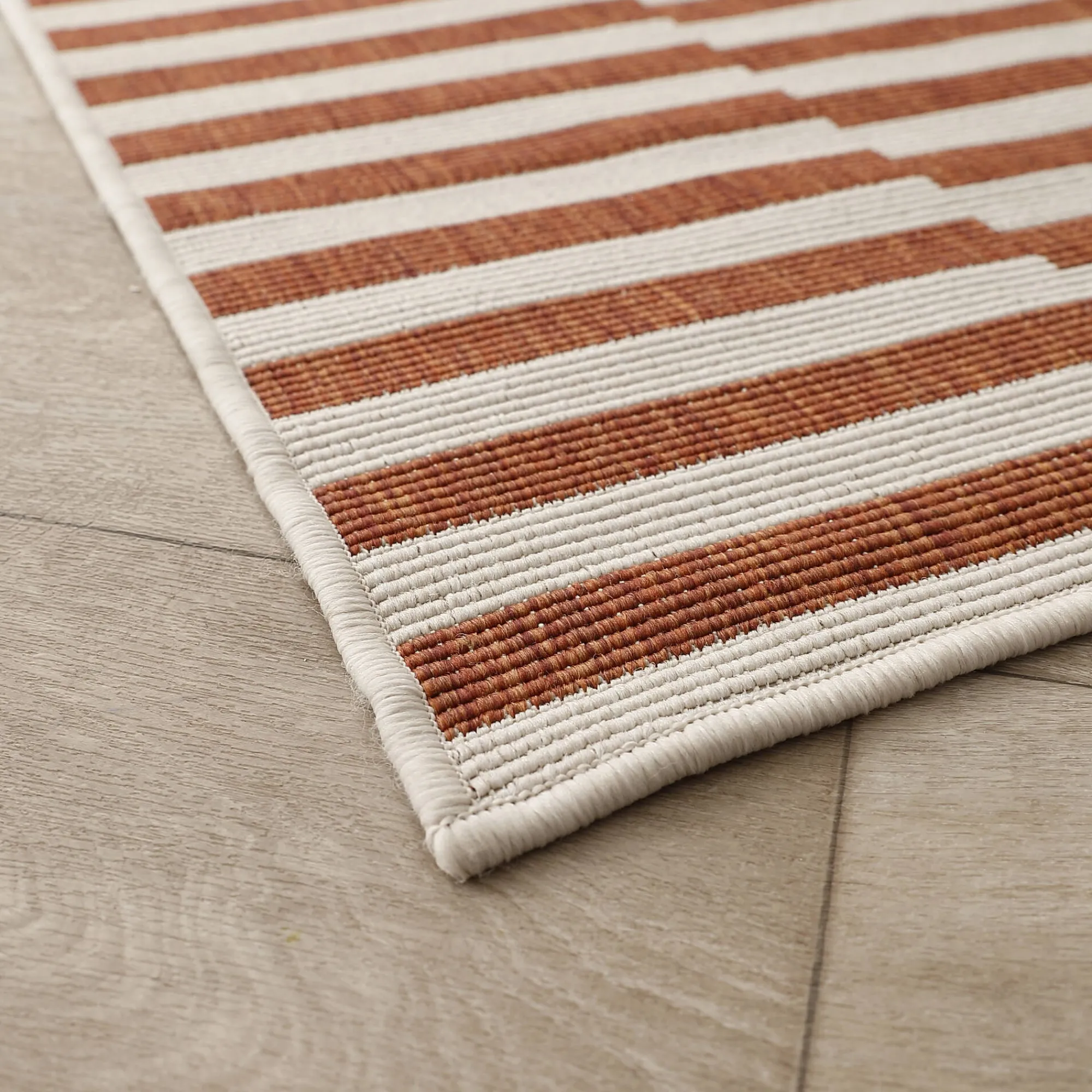 Tapijt<Blancheporte Rechthoekig tapijt met strepen terracotta