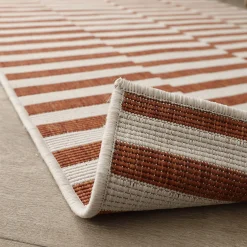 Tapijt<Blancheporte Rechthoekig tapijt met strepen terracotta