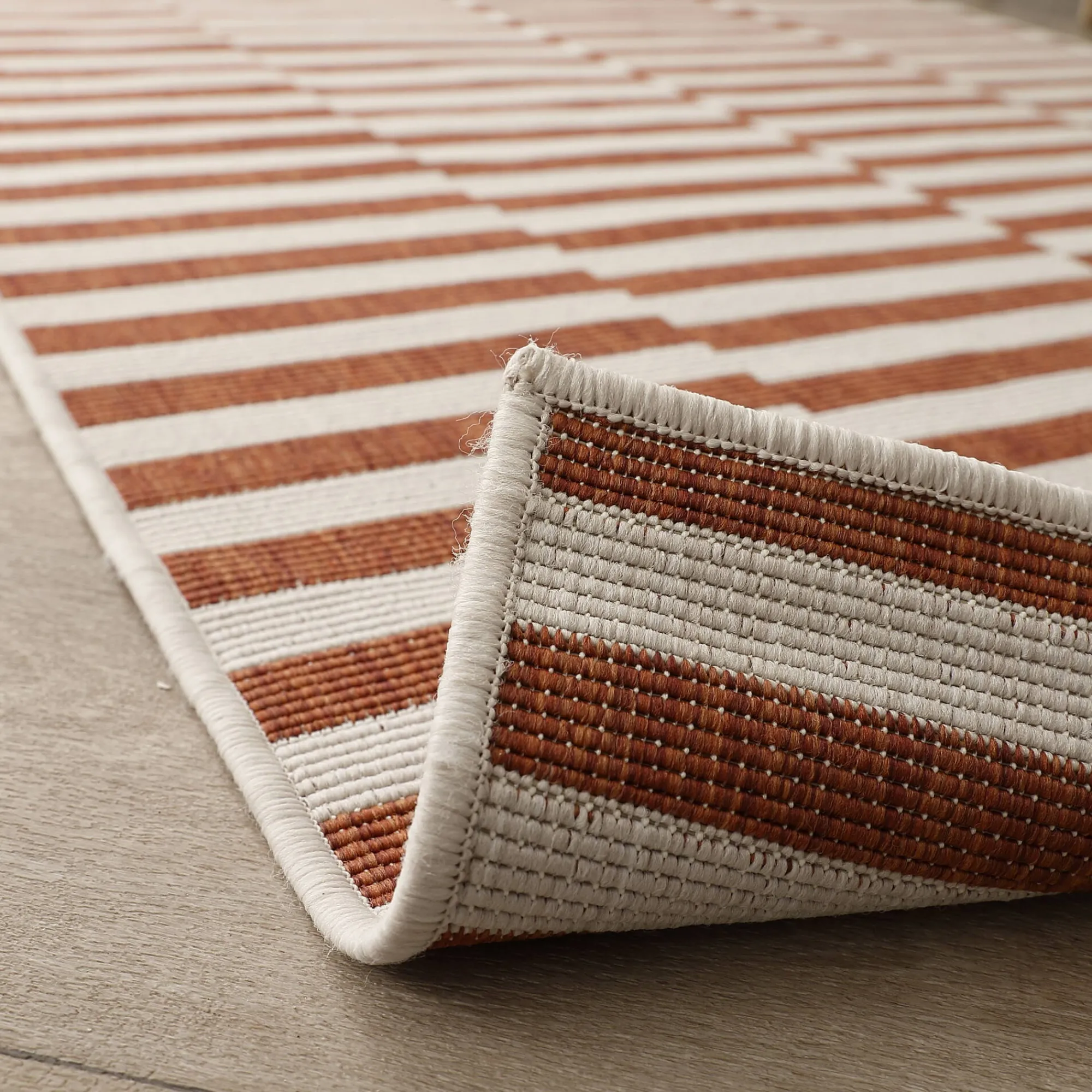 Tapijt<Blancheporte Rechthoekig tapijt met strepen terracotta