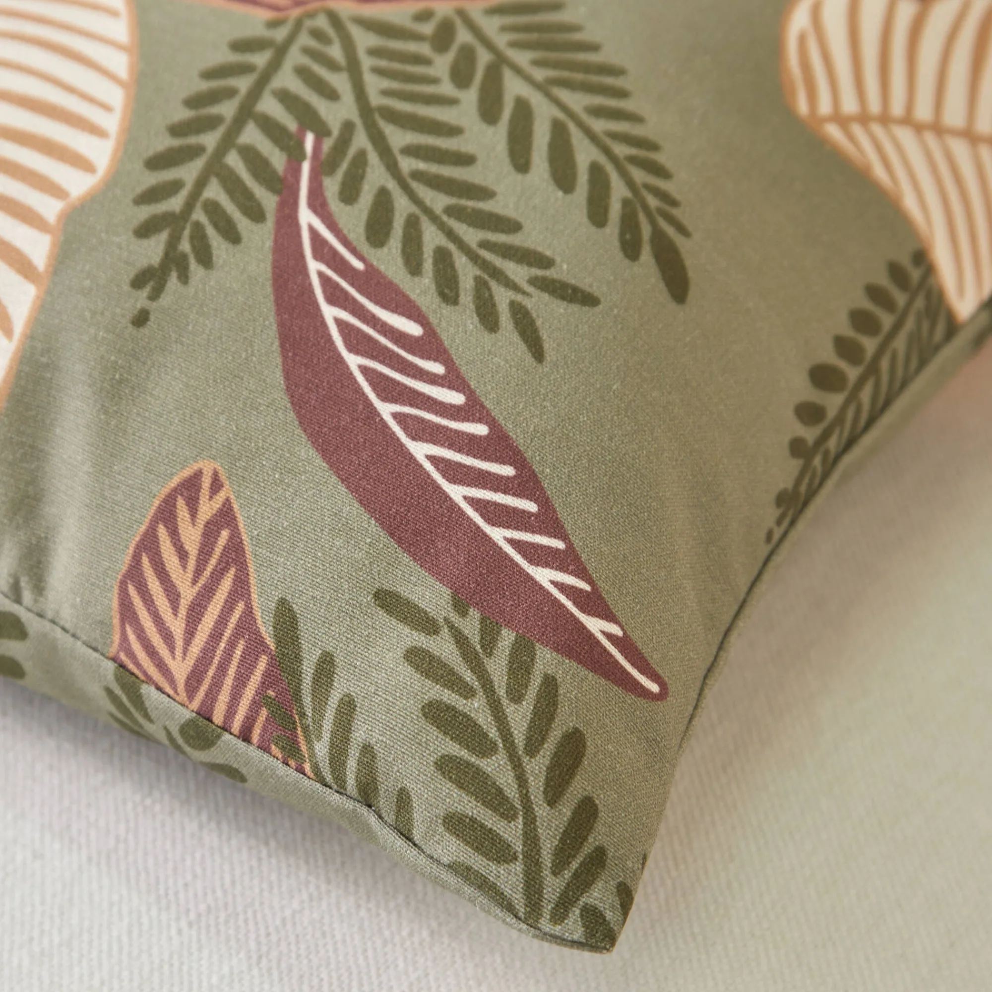 Kussenhoes<Blancheporte Rechthoekige kussenhoes met bladerenprint - set van 2 groen