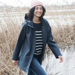 Parka En Donsjas<Blancheporte Regenjas in toile cirée van gerecycleerd polyester(**) marine