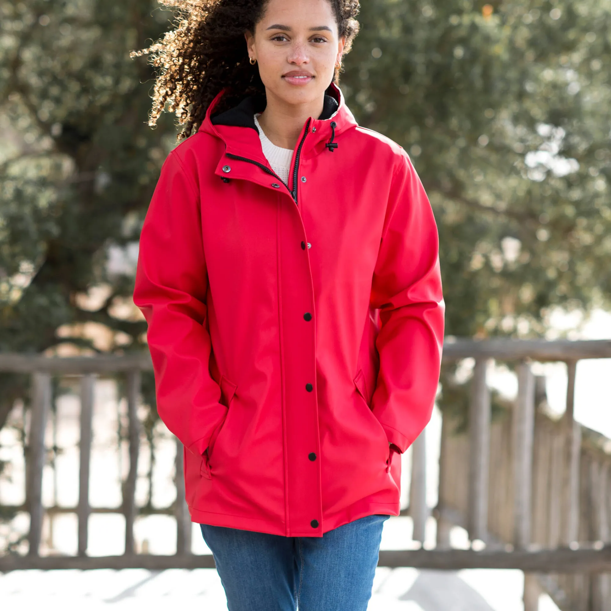 Parka En Donsjas<Blancheporte Regenjas in toile cirée van gerecycleerd polyester(**) rood