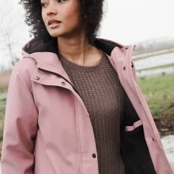 Parka En Donsjas<Blancheporte Regenjas in toile cirée van gerecycleerd polyester(**) grijsroze