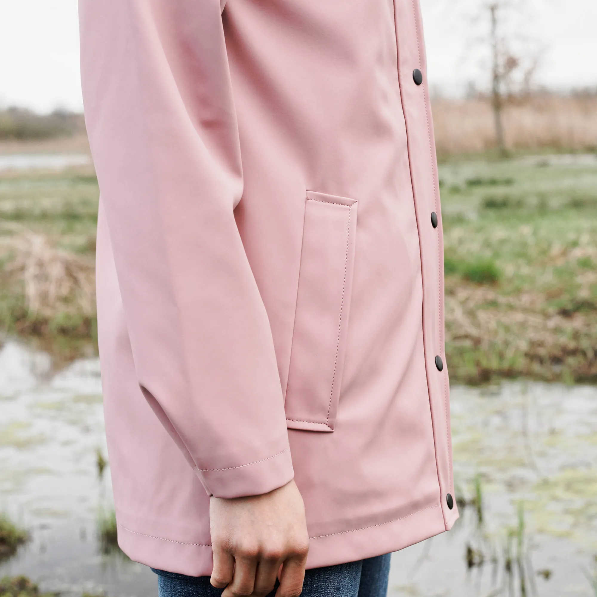Parka En Donsjas<Blancheporte Regenjas in toile cirée van gerecycleerd polyester(**) grijsroze