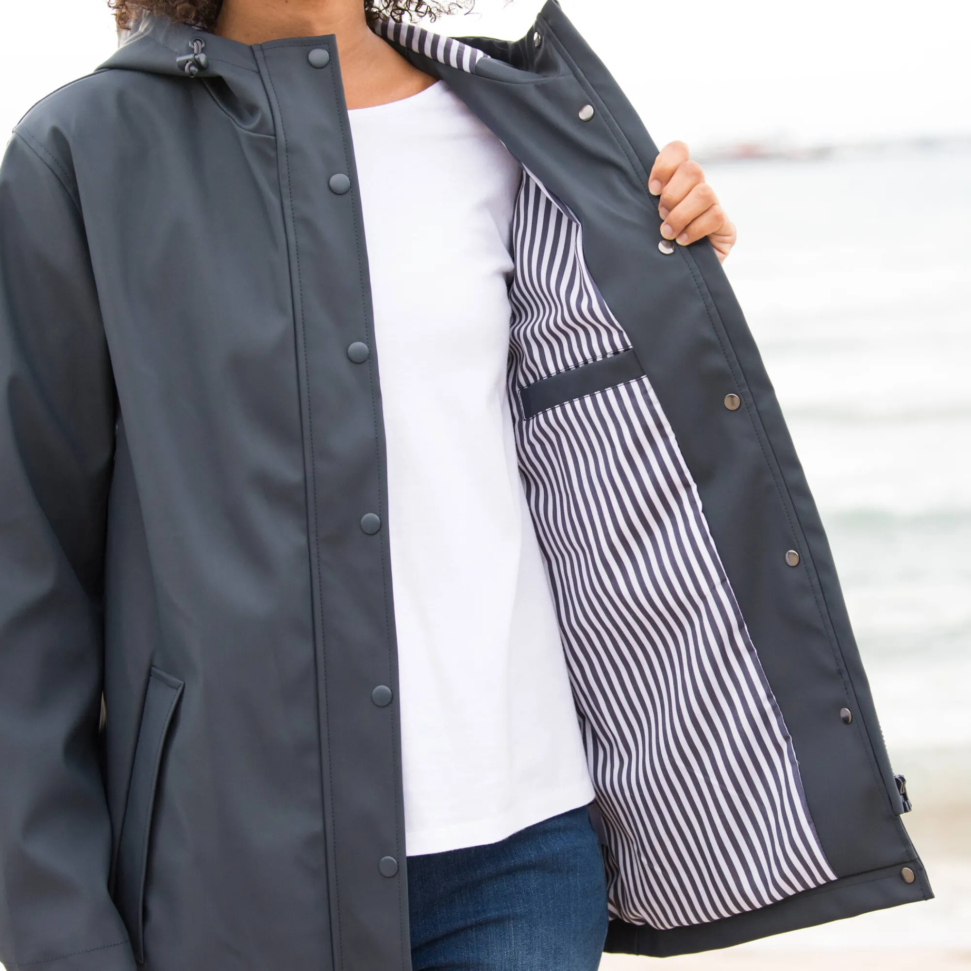 Jas En Mantel<Blancheporte Regenjas met kap marine
