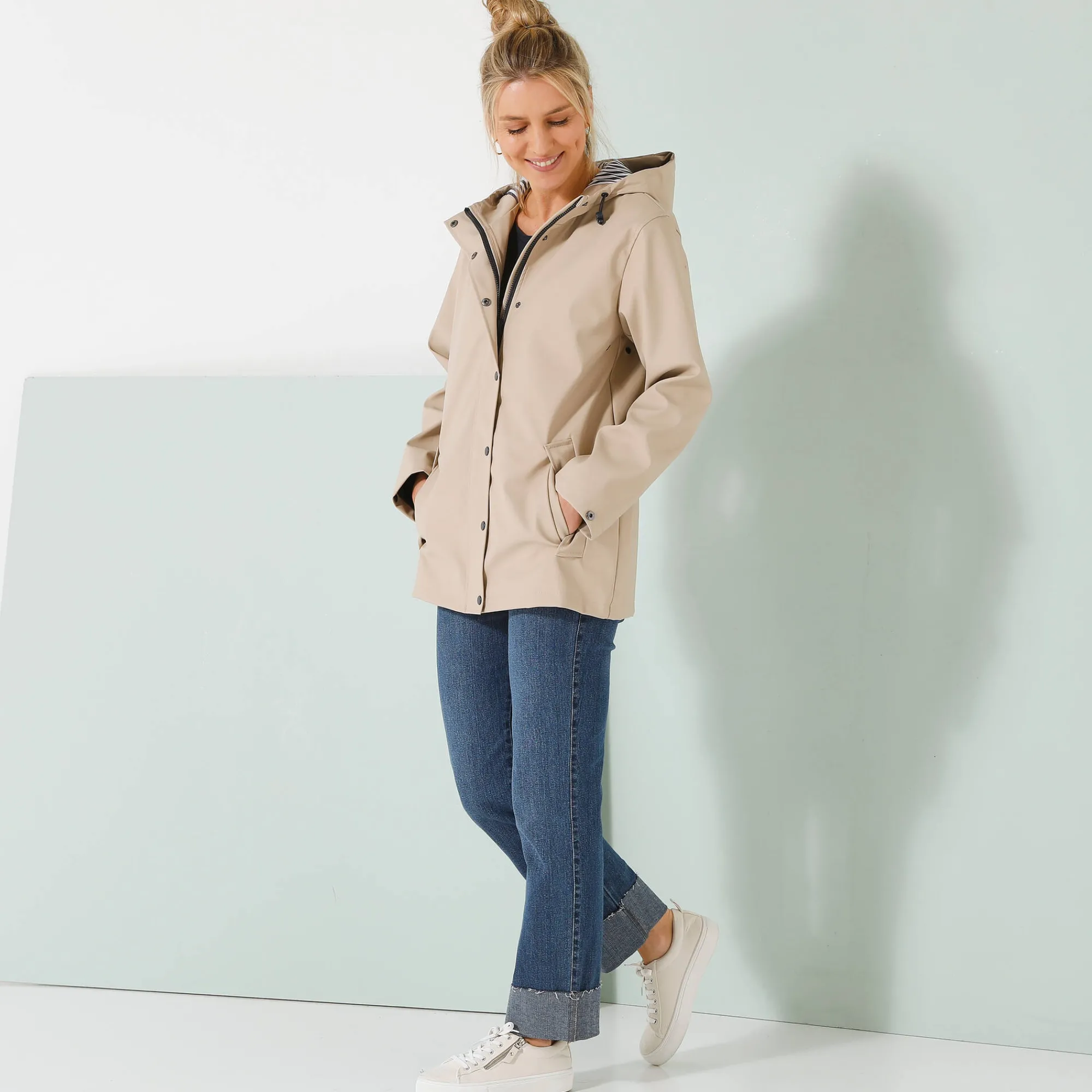 Jas En Mantel<Blancheporte Regenjas met kap beige