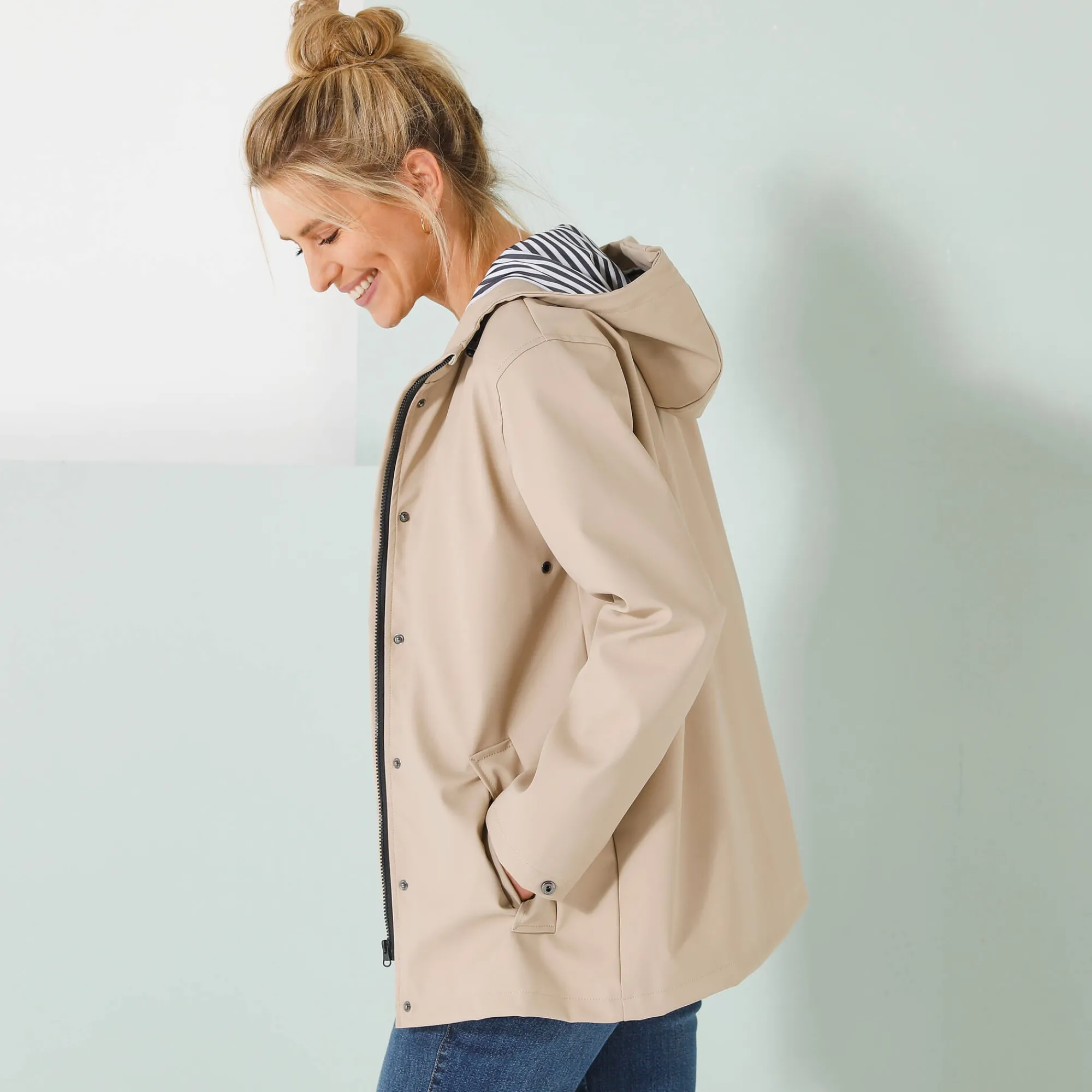 Jas En Mantel<Blancheporte Regenjas met kap beige
