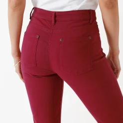 Broek<Colors&Co Rekbare 7/8-broek met nauwsluitend model donkerrood