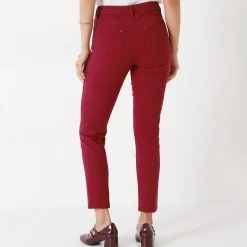 Broek<Colors&Co Rekbare 7/8-broek met nauwsluitend model donkerrood