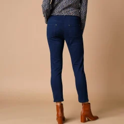 Broek<Colors&Co Rekbare 7/8-broek met nauwsluitend model marine