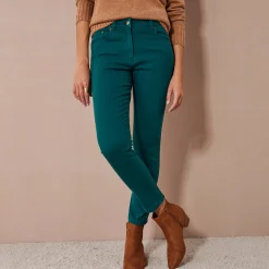 Broek<Colors&Co Rekbare 7/8-broek met nauwsluitend model dennengroen