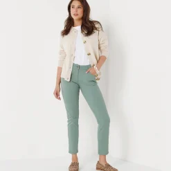 Broek<Colors&Co Rekbare 7/8-broek met nauwsluitend model grijsgroen