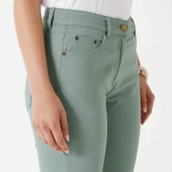 Broek<Colors&Co Rekbare 7/8-broek met nauwsluitend model grijsgroen