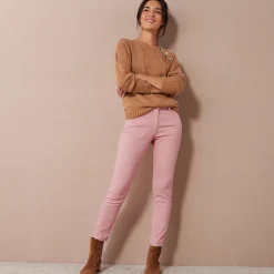 Broek<Colors&Co Rekbare 7/8-broek met nauwsluitend model blushroze