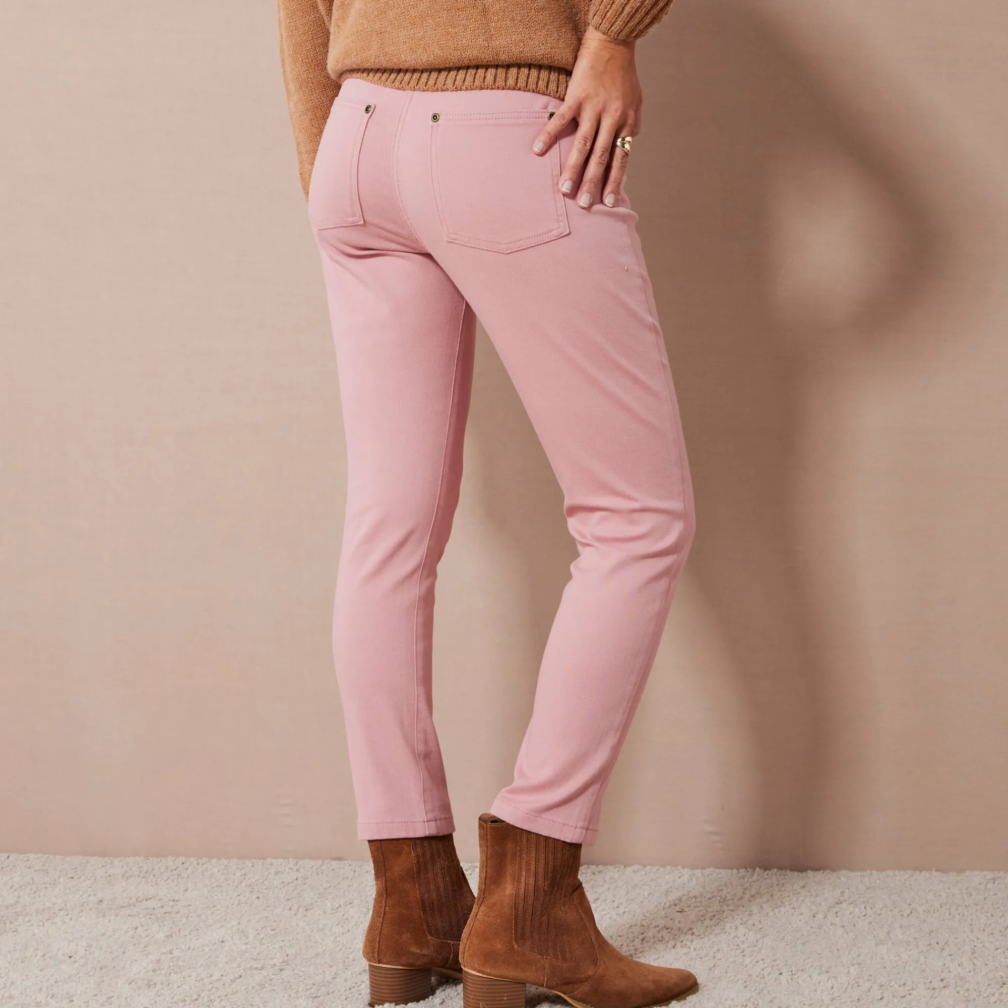 Broek<Colors&Co Rekbare 7/8-broek met nauwsluitend model blushroze