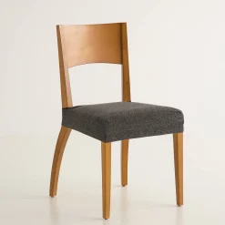 Stoelhoes<Blancheporte Rekbare chiné hoes in jacquard voor stoelzitting grijs
