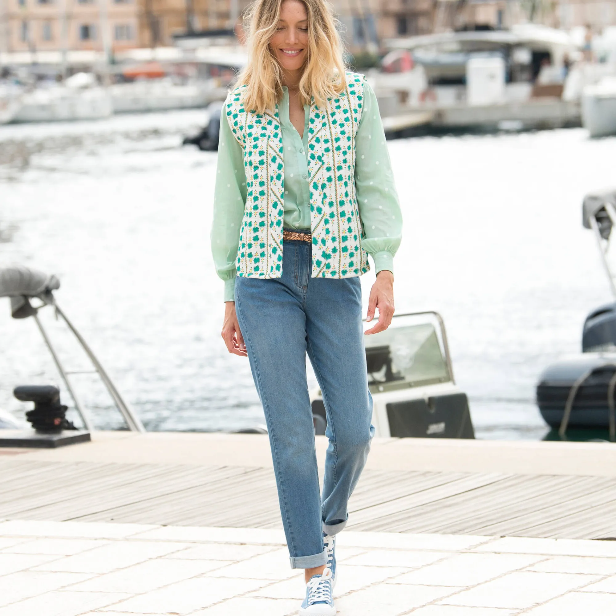 Jeans<Blancheporte Rekbare chino jeans bleached