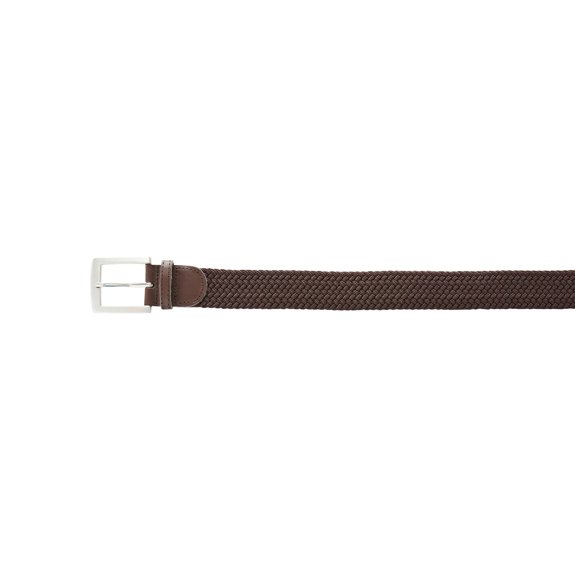 Accessoires<Blancheporte Rekbare gevlochten riem met leren details chocolade