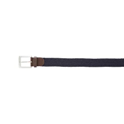 Accessoires<Blancheporte Rekbare gevlochten riem met leren details marine