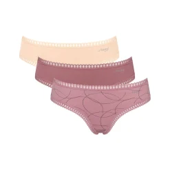 Slip En Shorty<Sloggi Rekbare hipster met kant "Go Crush" - set van 3 roze
