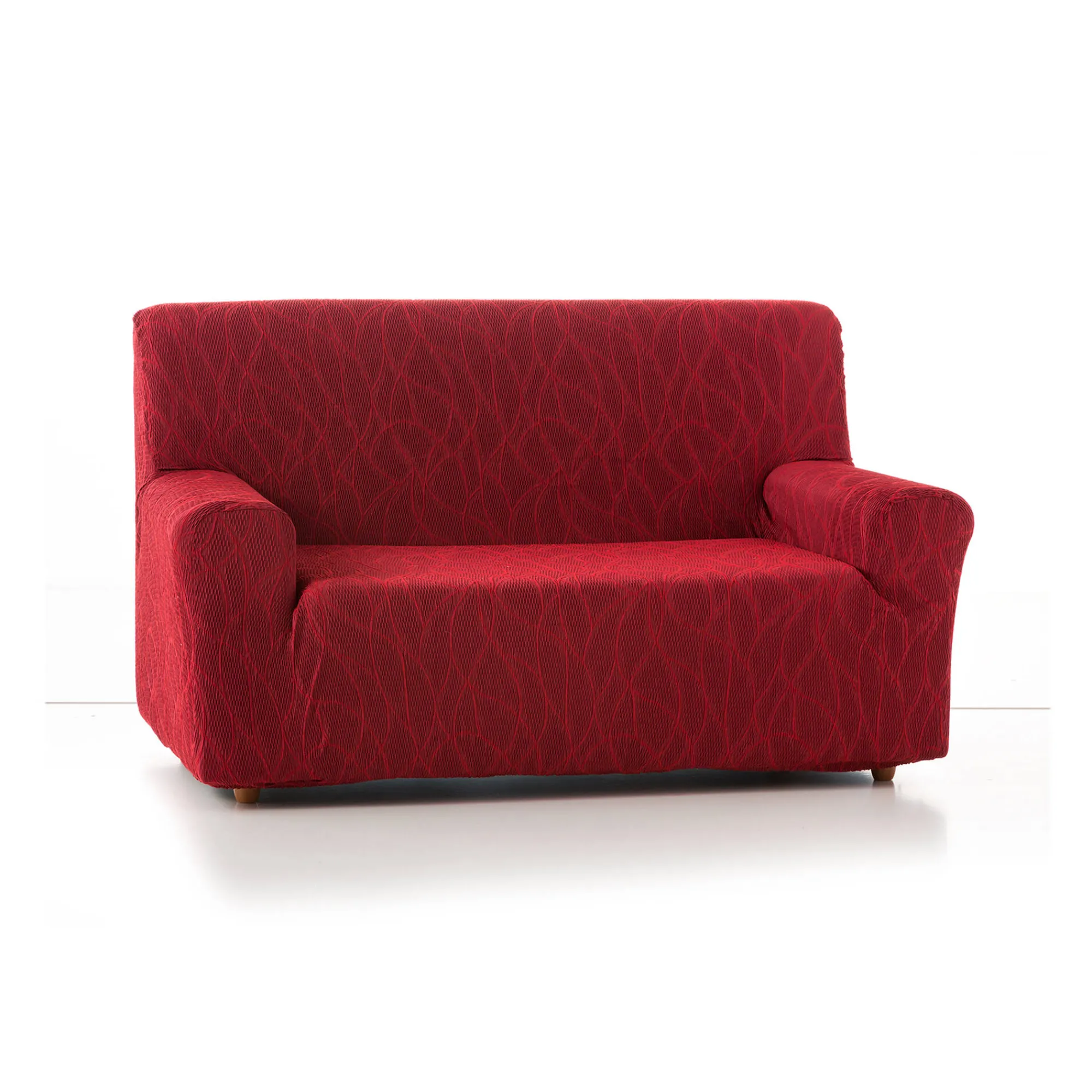 Zitbankhoes<Blancheporte Rekbare hoes voor fauteuil en zitbank Alice rood