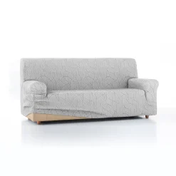 Zitbankhoes<Blancheporte Rekbare hoes voor fauteuil en zitbank Alice lichtgrijs