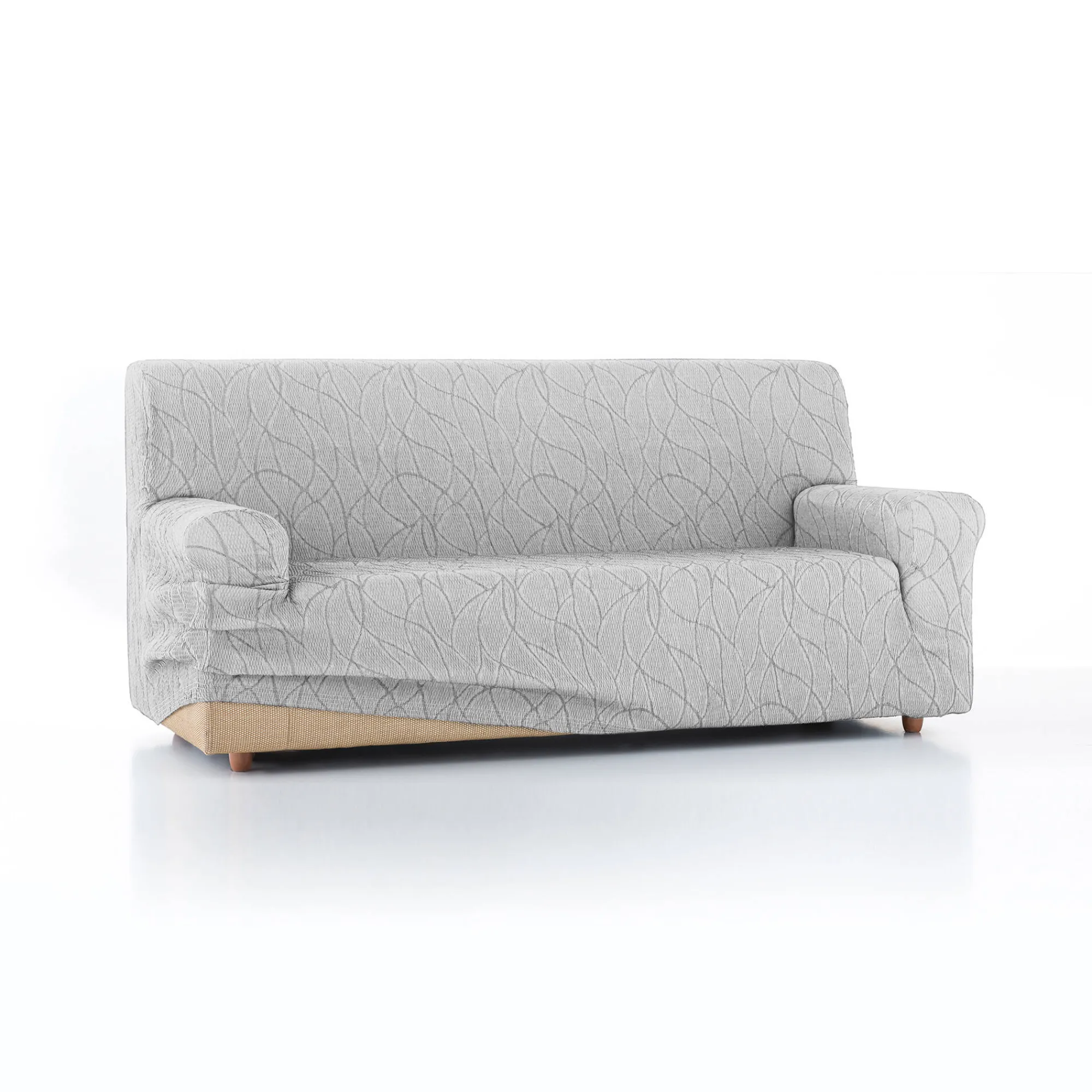 Zitbankhoes<Blancheporte Rekbare hoes voor fauteuil en zitbank Alice lichtgrijs