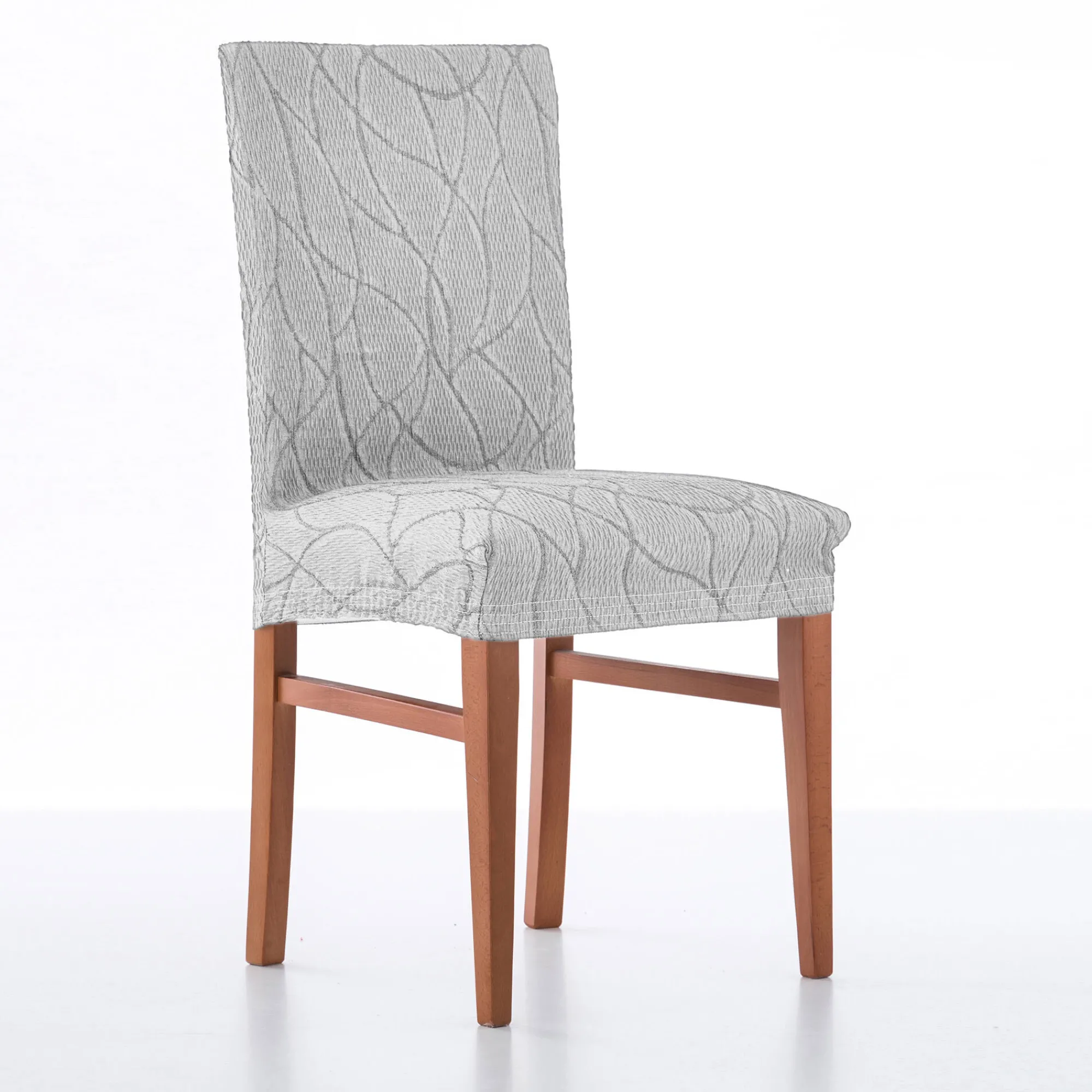 Stoelhoes<Blancheporte Rekbare integrale stoelhoes met jacquardmotief lichtgrijs
