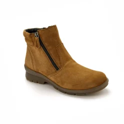 Bottines En Boots|Schoenen<PédiConfort Rekbare, leren boots met dubbele rits PÉDICONFORT bruin