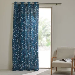 Gordijn, Glasgordijn & Store<Blancheporte Rideau imprimé feuillage blauw