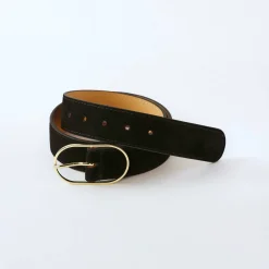 Sieraden En Feestaccessoires|Accessoires En Juwelen<Blancheporte Riem met goudkleurige gesp, suèdesplitleer zwart