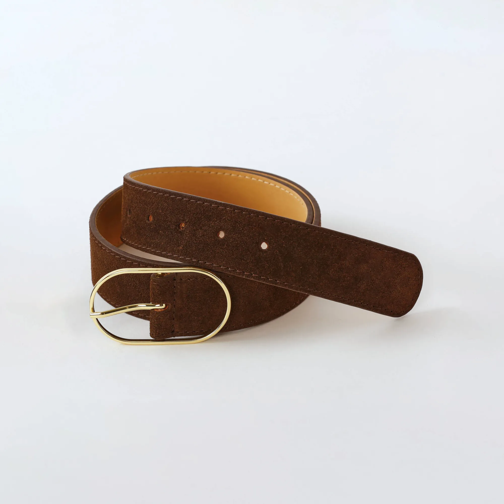 Sieraden En Feestaccessoires|Accessoires En Juwelen<Blancheporte Riem met goudkleurige gesp, suèdesplitleer chocolade