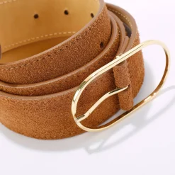 Sieraden En Feestaccessoires|Accessoires En Juwelen<Blancheporte Riem met goudkleurige gesp, suèdesplitleer karamel