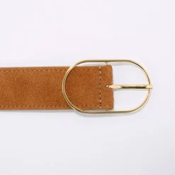 Sieraden En Feestaccessoires|Accessoires En Juwelen<Blancheporte Riem met goudkleurige gesp, suèdesplitleer karamel