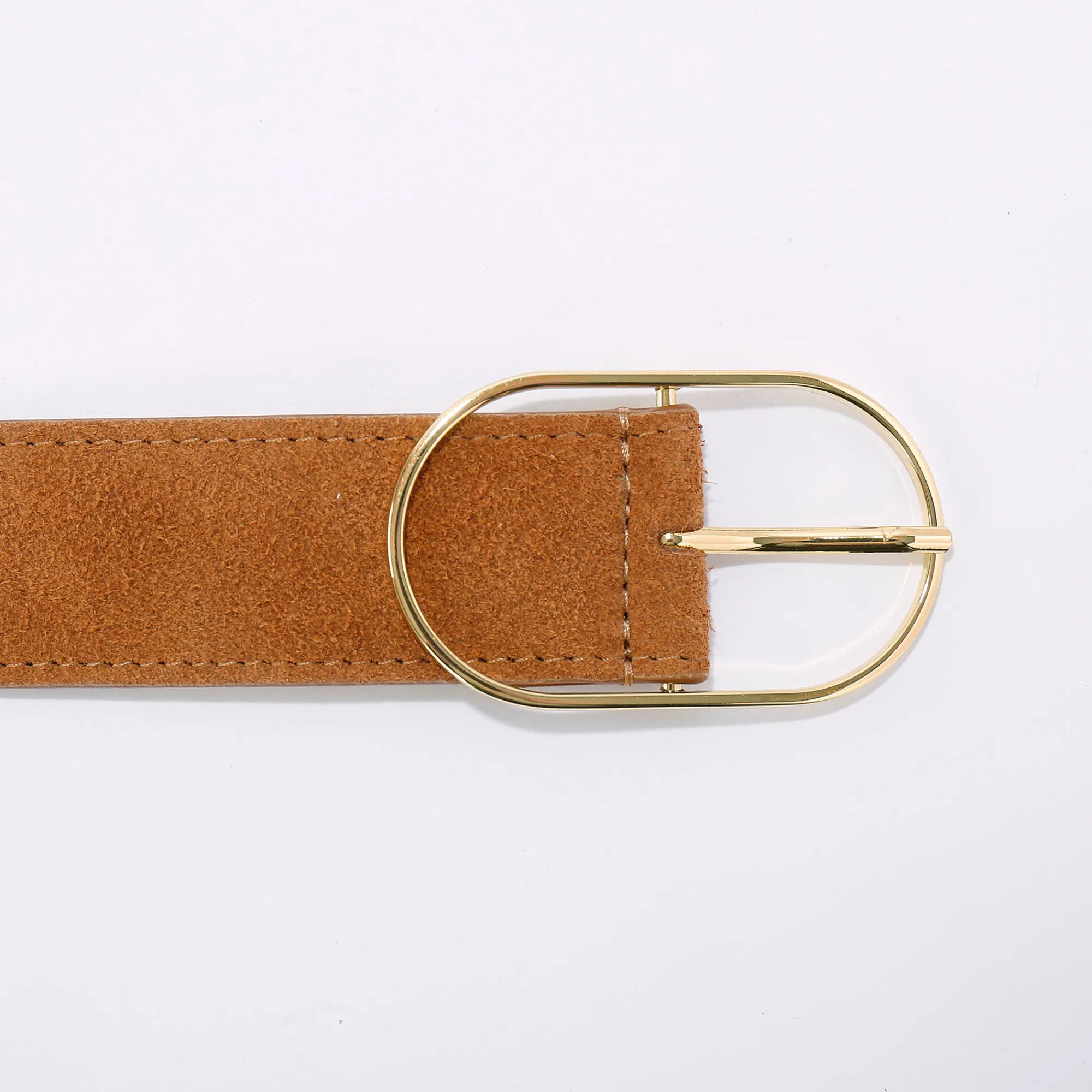 Sieraden En Feestaccessoires|Accessoires En Juwelen<Blancheporte Riem met goudkleurige gesp, suèdesplitleer karamel