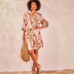 Jurk<Blancheporte Robe chemisier imprimée beige / kaki