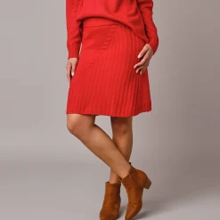 Rok<Blancheporte Rok in fantasietricot rood