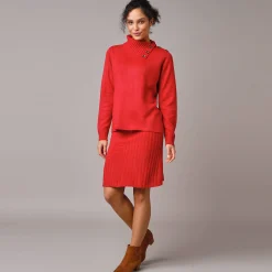 Rok<Blancheporte Rok in fantasietricot rood