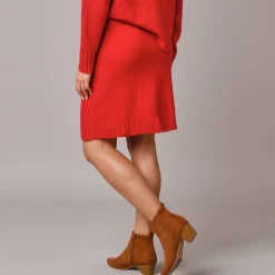 Rok<Blancheporte Rok in fantasietricot rood