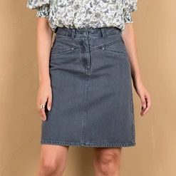 Rok<Blancheporte Rok in jeans grijs