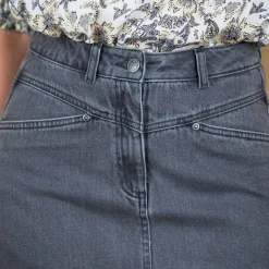 Rok<Blancheporte Rok in jeans grijs