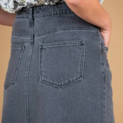 Rok<Blancheporte Rok in jeans grijs