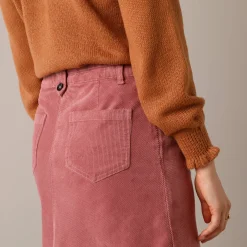 Rok<Blancheporte Rok in ribvelours met A-lijn grijsroze