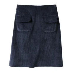 Rok<Blancheporte Rok in velours met A-lijn marine