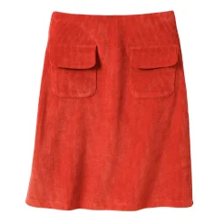 Rok<Blancheporte Rok in velours met A-lijn paprika