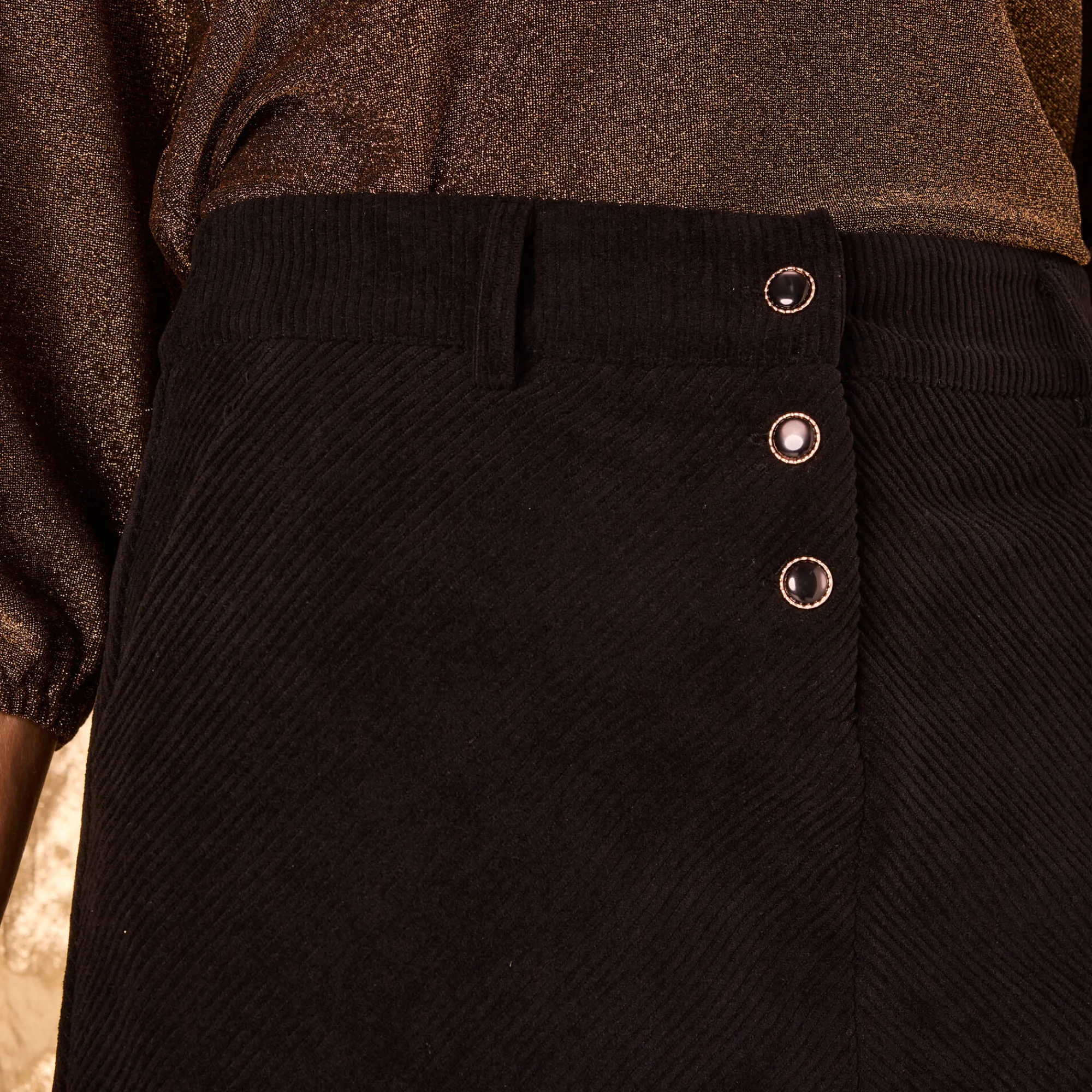 Feestoutfits Dames|Rok<Blancheporte Rok met A-lijn in velours zwart